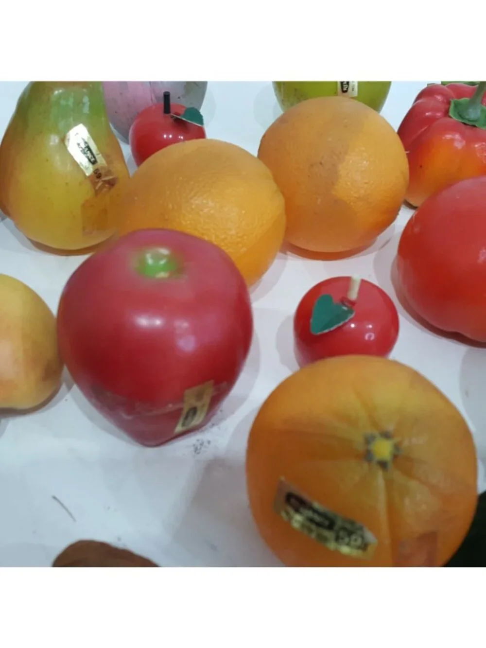Vintage Fake Faux Artificial Fruit Grapes Apples Orange Lot of 24 Decor Bowl